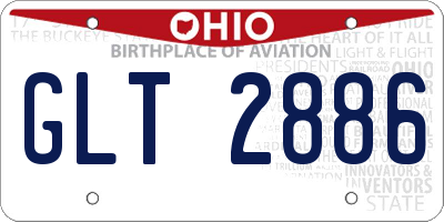 OH license plate GLT2886
