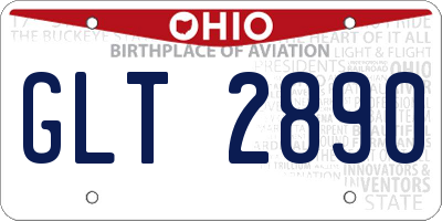 OH license plate GLT2890