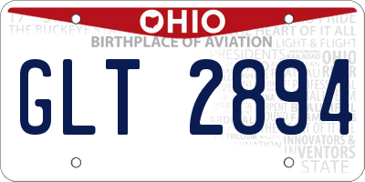 OH license plate GLT2894