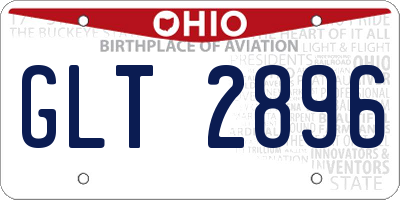 OH license plate GLT2896