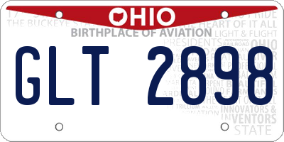OH license plate GLT2898