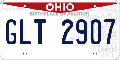 OH license plate GLT2907