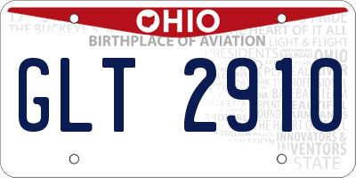 OH license plate GLT2910