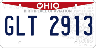 OH license plate GLT2913