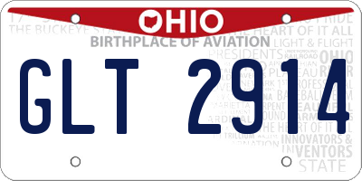 OH license plate GLT2914