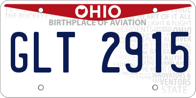 OH license plate GLT2915