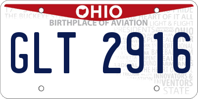 OH license plate GLT2916