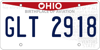 OH license plate GLT2918