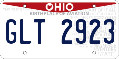 OH license plate GLT2923