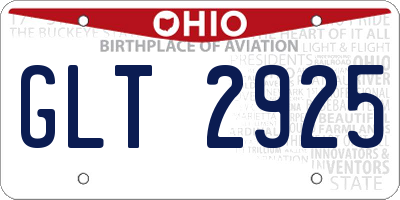 OH license plate GLT2925