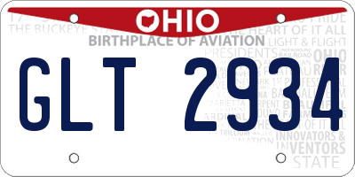 OH license plate GLT2934
