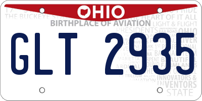 OH license plate GLT2935