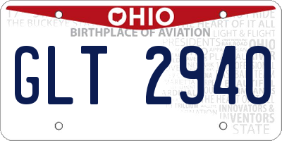OH license plate GLT2940