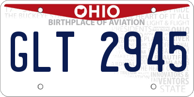 OH license plate GLT2945