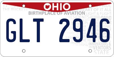 OH license plate GLT2946