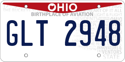 OH license plate GLT2948