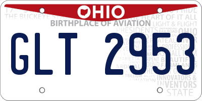 OH license plate GLT2953