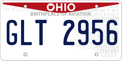 OH license plate GLT2956