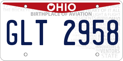 OH license plate GLT2958