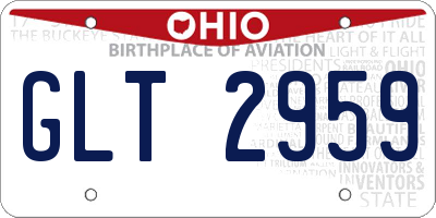 OH license plate GLT2959