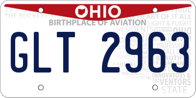 OH license plate GLT2963