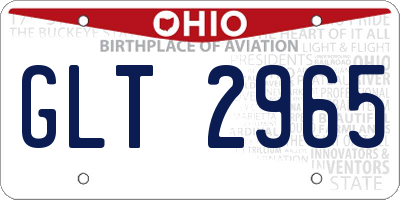 OH license plate GLT2965