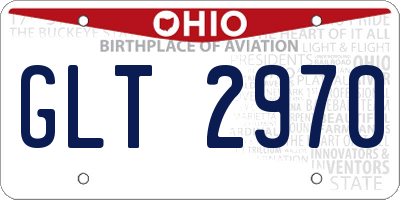 OH license plate GLT2970