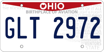 OH license plate GLT2972