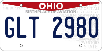 OH license plate GLT2980
