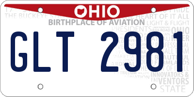 OH license plate GLT2981