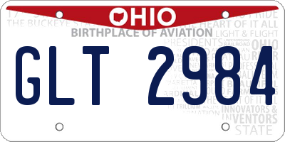 OH license plate GLT2984