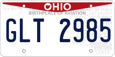 OH license plate GLT2985