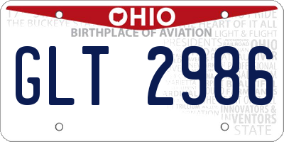 OH license plate GLT2986