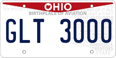 OH license plate GLT3000
