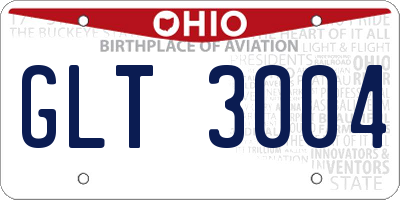 OH license plate GLT3004