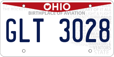 OH license plate GLT3028