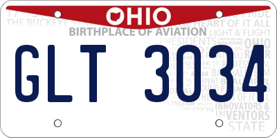OH license plate GLT3034