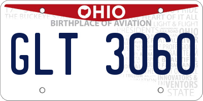 OH license plate GLT3060