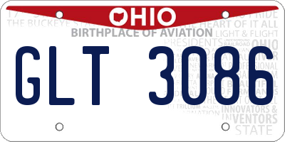 OH license plate GLT3086