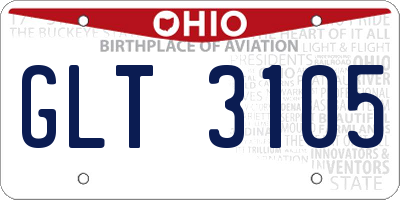 OH license plate GLT3105