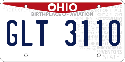 OH license plate GLT3110