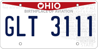 OH license plate GLT3111