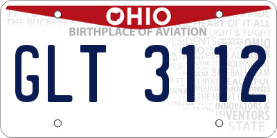 OH license plate GLT3112