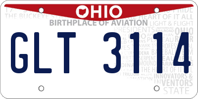 OH license plate GLT3114
