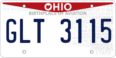 OH license plate GLT3115