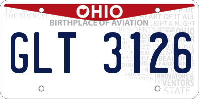 OH license plate GLT3126
