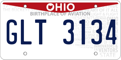 OH license plate GLT3134