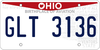 OH license plate GLT3136