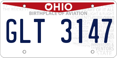 OH license plate GLT3147