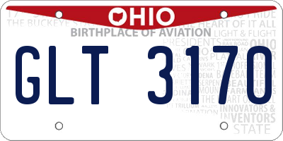 OH license plate GLT3170